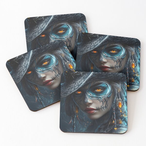 Item preview, Gothic Woman with Intricate Skull Hat and Makeup designed and sold by Artessie.