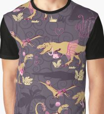 The original seamless pattern with dinosaur princesses Graphic T-Shirt