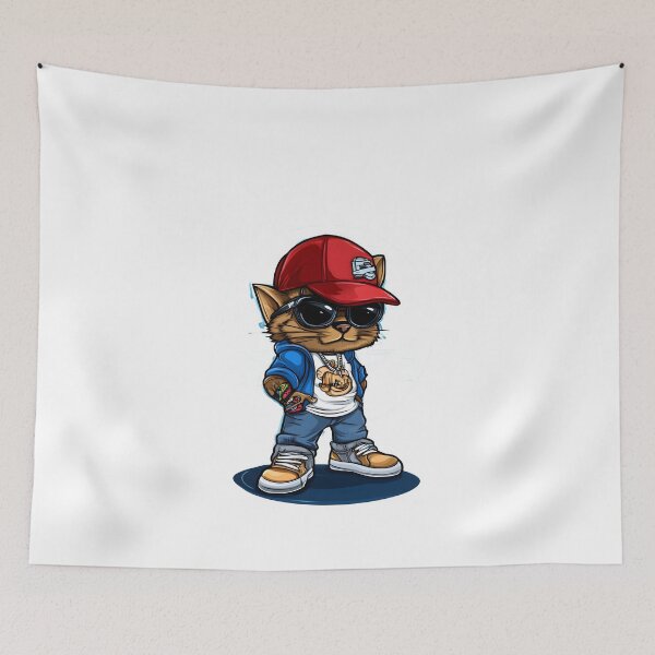 Item preview, Chibi Cat Rapper – Hip Hop Kitty with Cap designed and sold by Ragil-Studio.