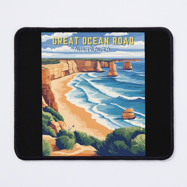 Item preview, Great Ocean Road in Victoria, Australia Retro Art Travel Landscape designed and sold by MaateoDesign.