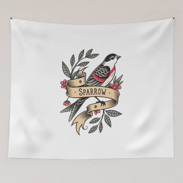 Item preview, Soaring Sparrow Inked Flight Banner designed and sold by Alahchin Art.