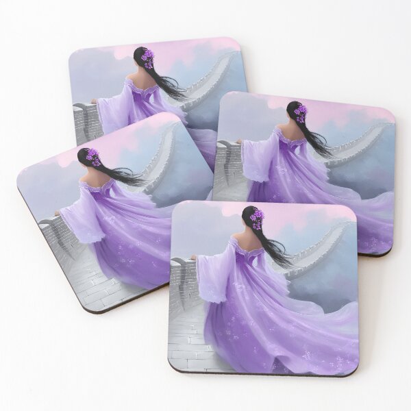Item preview, Elegant Woman in Purple Dress on Great Wall designed and sold by Artessie.