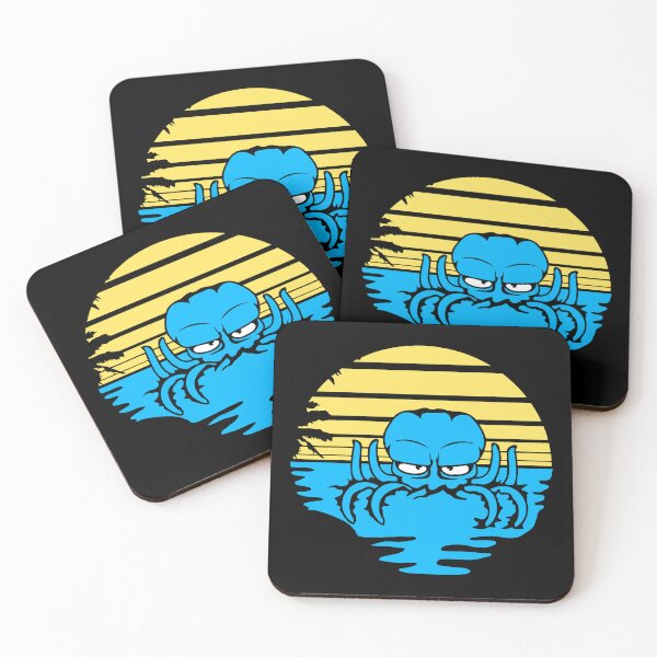 Item preview, Octopus sea sunset beach vacation stripe round designed and sold by shirt-o-mat.