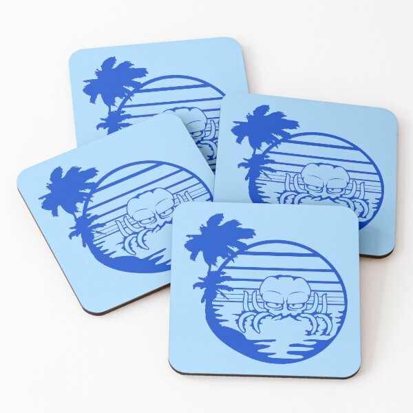 Item preview, Octopus sea sunset beach vacation stripe round designed and sold by shirt-o-mat.