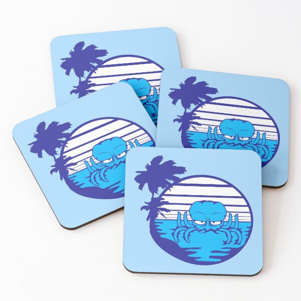 Item preview, Octopus sea sunset beach vacation stripe round designed and sold by shirt-o-mat.