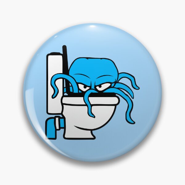 Item preview, Octopus inside toilet bowl flush evil dangerous bad mood designed and sold by shirt-o-mat.