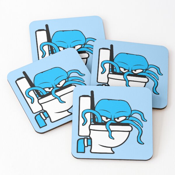 Item preview, Octopus inside toilet bowl flush evil dangerous bad mood designed and sold by shirt-o-mat.