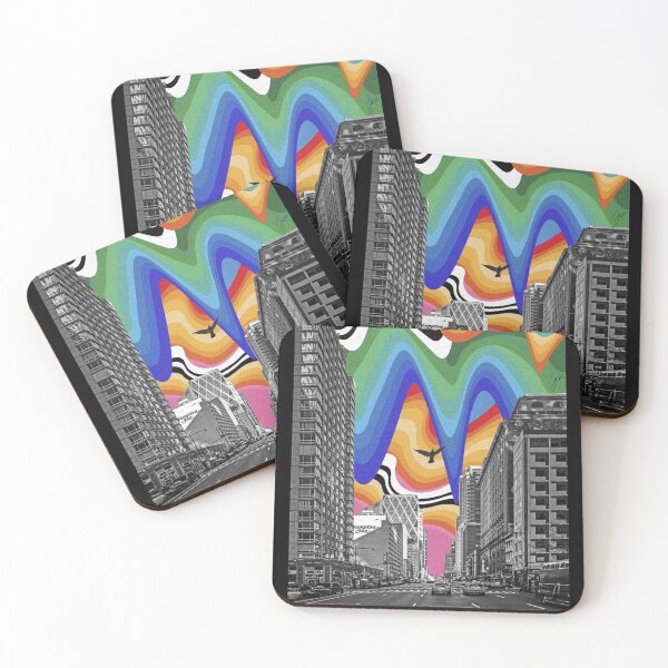 Item preview, psychedelic buildings rainbow pride designed and sold by Ratatatts.