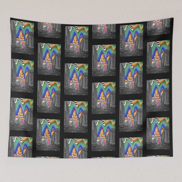 Item preview, psychedelic buildings rainbow pride designed and sold by Ratatatts.