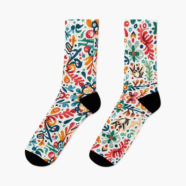 Item preview, Multi-Colour Abstract Floral Pattern Intricate Folk Art Bloom - Scandinavian Folk Art by heidiannemorris © designed and sold by FOLK ART FUSION by heidiannemorris.