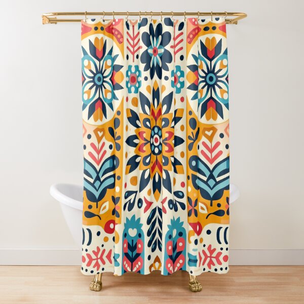 Item preview, Yellow Orange Floral Pattern Intricate Nordic Repeat - Scandinavian Folk Art by heidiannemorris © designed and sold by FOLK ART FUSION by heidiannemorris.
