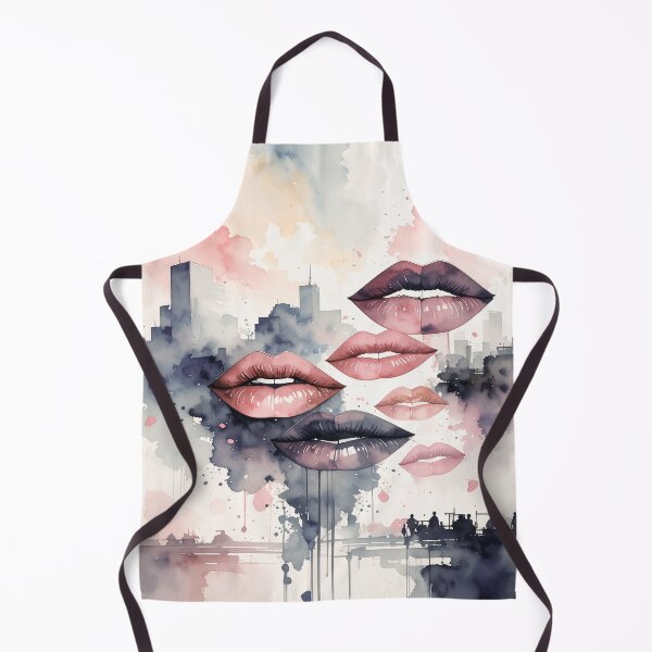 Item preview, Lips kissing mouth watercolor cool - color variant 2 designed and sold by angel-cat-22.