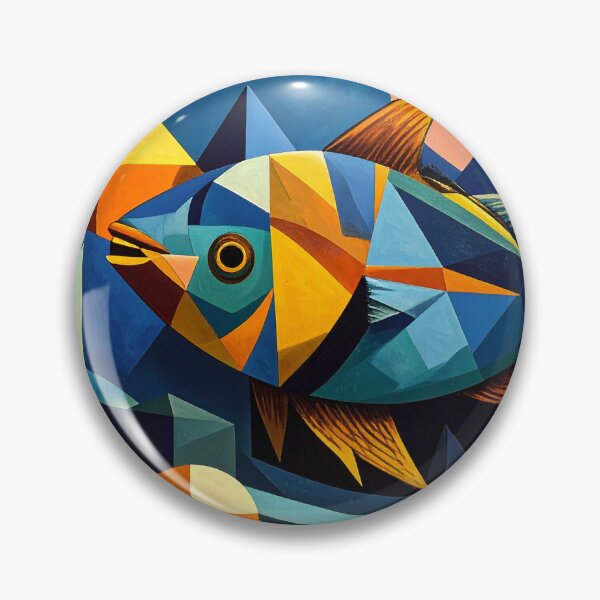 Artikelvorschau, Bunter Kunstdruck Fisch über der Stadt, geometrisch entworfen und verkauft von angel-cat-22.