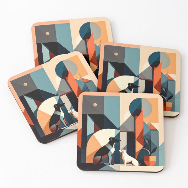 Item preview, Dogs colorful geometric art designed and sold by angel-cat-22.