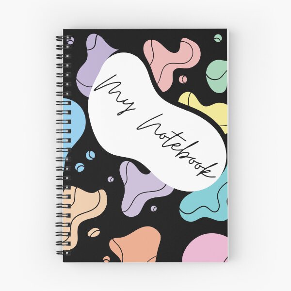 Item preview, My Notebook – Minimalist Black Journal with Colorful Abstract Blobs for Notes, Ideas & Everyday Use designed and sold by Pandi-makes.