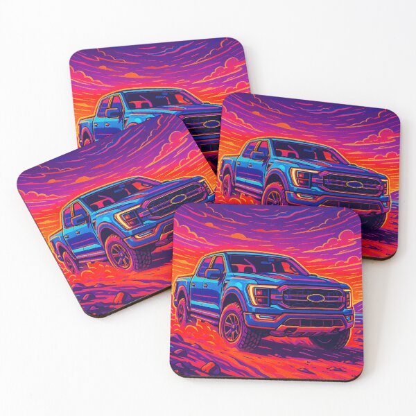 Item preview, Modern Offroad Truck Surrounded By Psychedelic Sunset Colors And Clouds designed and sold by RevUpDesign.