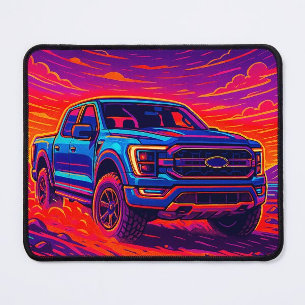 Item preview, Modern Offroad Truck Surrounded By Psychedelic Sunset Colors And Clouds designed and sold by RevUpDesign.