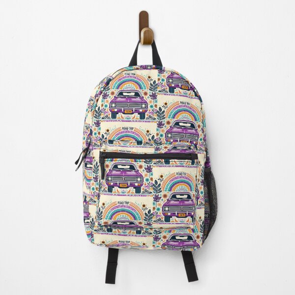 Item preview, ROAD TRIP? Purple Retro Car Whimsical Adventure by heidiannemorris © designed and sold by FOLK ART FUSION by heidiannemorris.