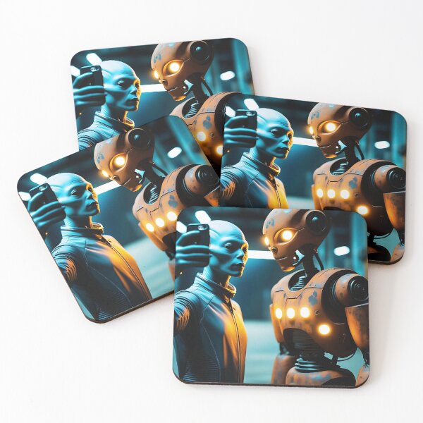 Item preview, Alien Selfie with a Rusty Robot designed and sold by StaggDevon.