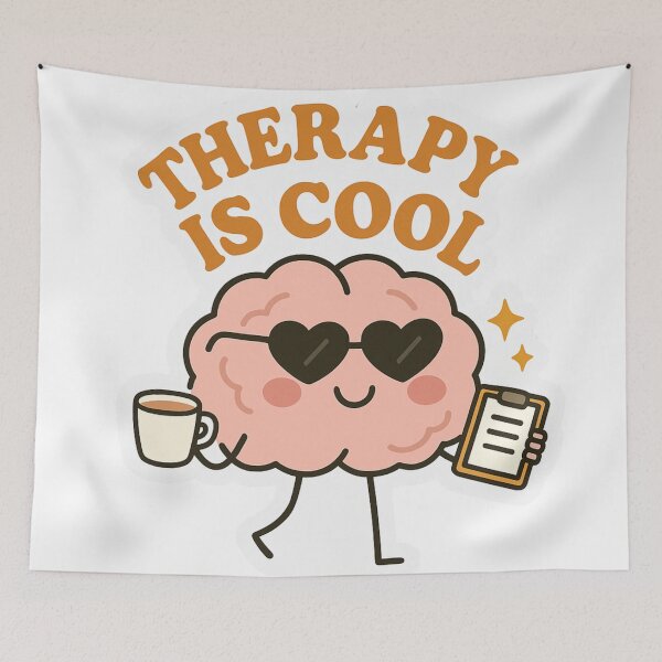 Item preview, Therapy Is Cool” sticker  designed and sold by Izhandesign.