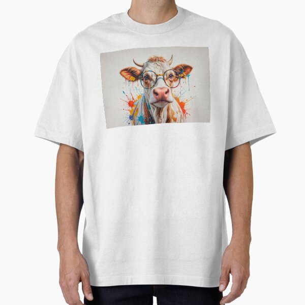 Item preview, A beautiful painting of a Cow wearing glasses designed and sold by elkuni.