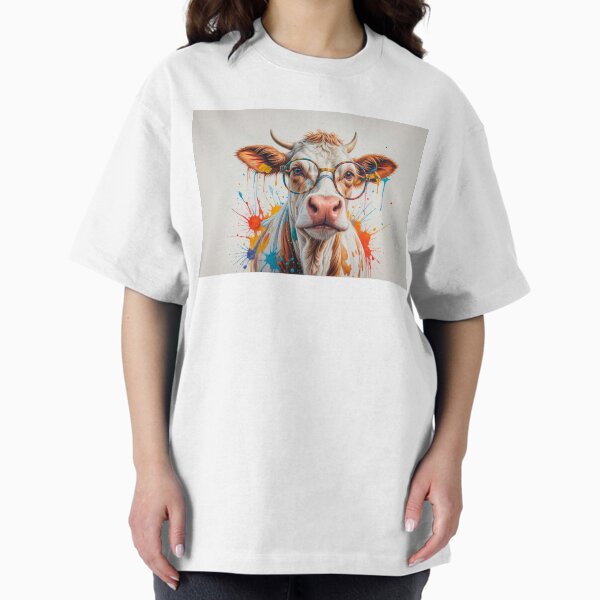 Item preview, A beautiful painting of a Cow wearing glasses designed and sold by elkuni.