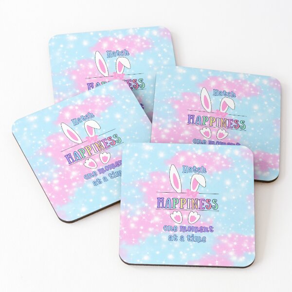 Item preview, Hatch Happiness One Moment at a Time | Cute Bunny Inspirational Wall Art designed and sold by MagicContOasis.
