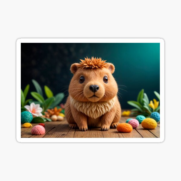 Item preview, A Cute capybara made of felt designed and sold by elkuni.