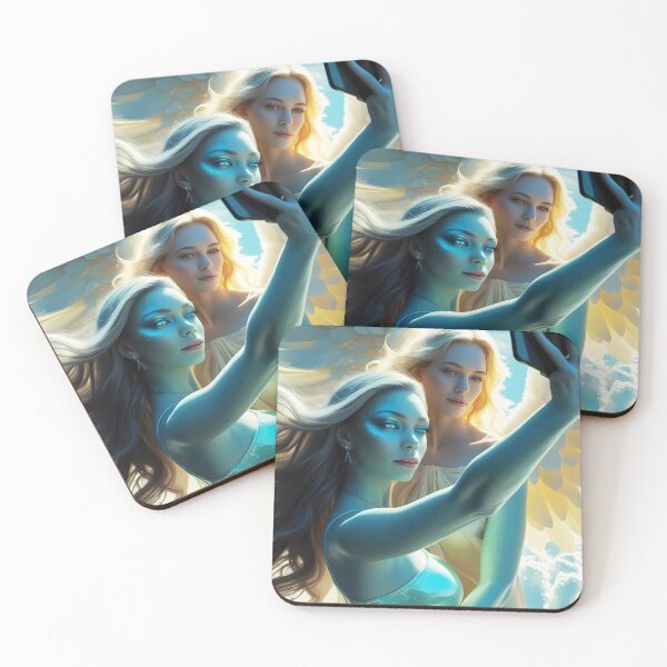 Item preview, Alien Selfie with an Angel in the Clouds designed and sold by StaggDevon.