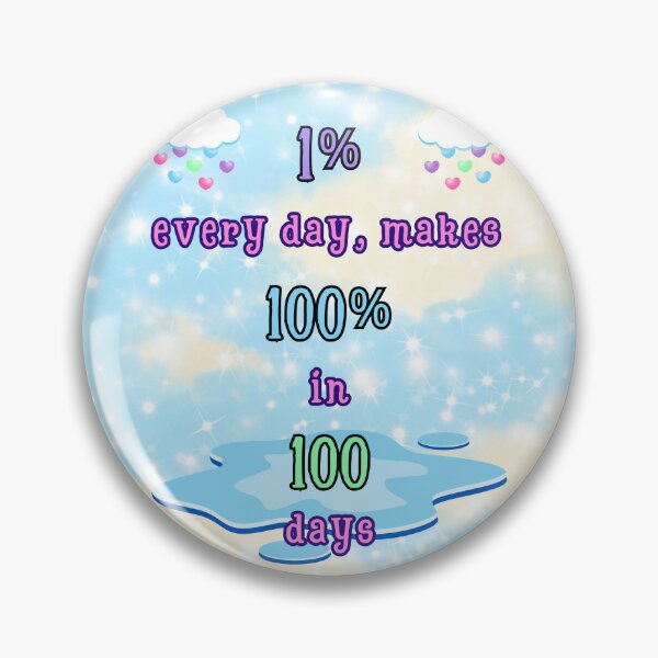 Item preview, 1% Every Day Makes 100% in 100 Days | Motivational Cloud Quote Poster designed and sold by MagicContOasis.