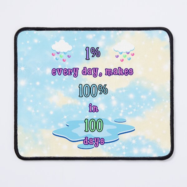 Item preview, 1% Every Day Makes 100% in 100 Days | Motivational Cloud Quote Poster designed and sold by MagicContOasis.