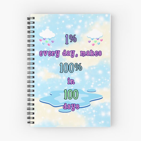 Item preview, 1% Every Day Makes 100% in 100 Days | Motivational Cloud Quote Poster designed and sold by MagicContOasis.