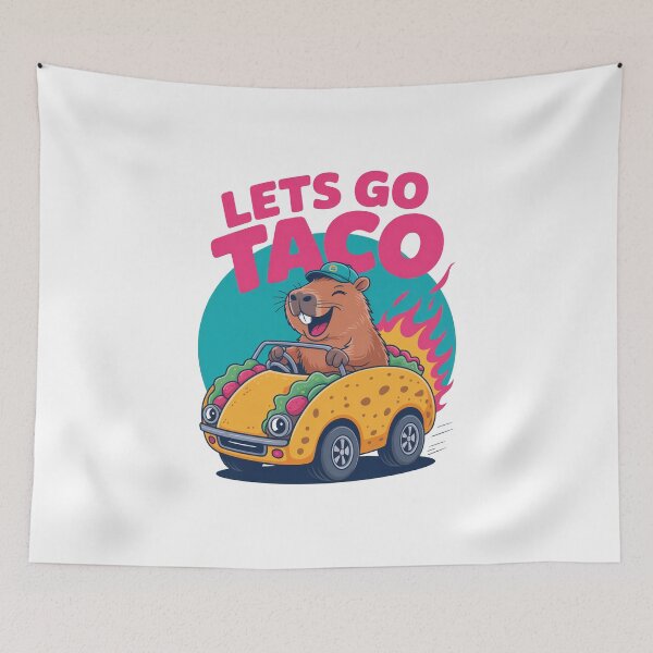 Item preview, Let’s Go Taco Capybara Driving Car designed and sold by MonkiFlipp.