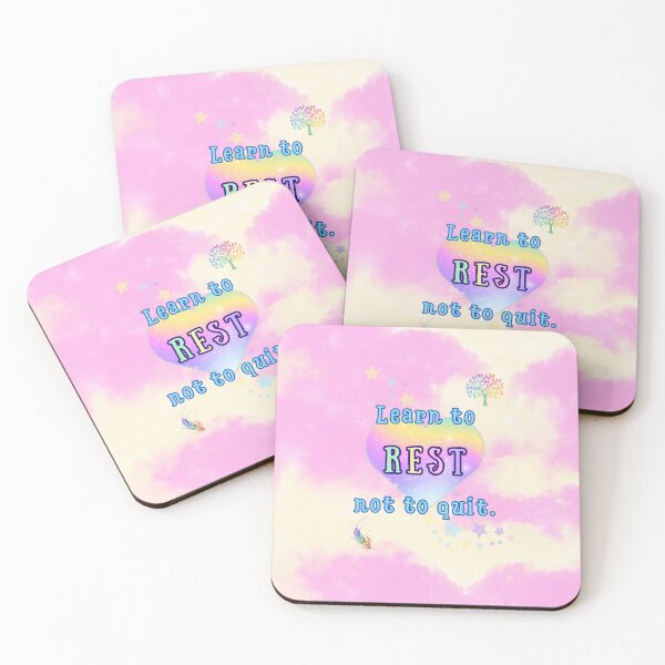 Item preview, Learn to Rest, Not to Quit | Rainbow Heart Motivational Poster designed and sold by MagicContOasis.