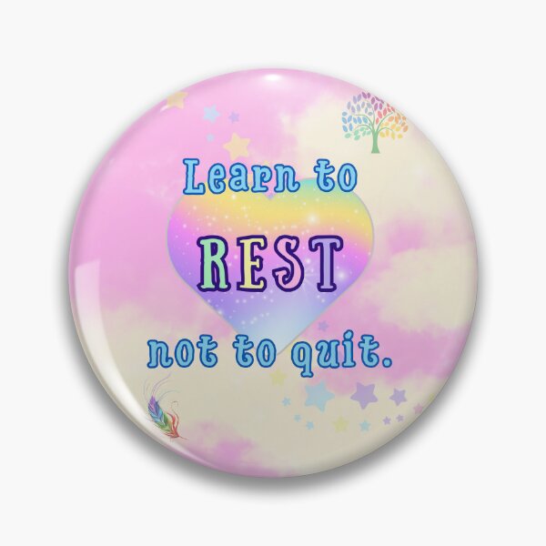 Item preview, Learn to Rest, Not to Quit | Rainbow Heart Motivational Poster designed and sold by MagicContOasis.