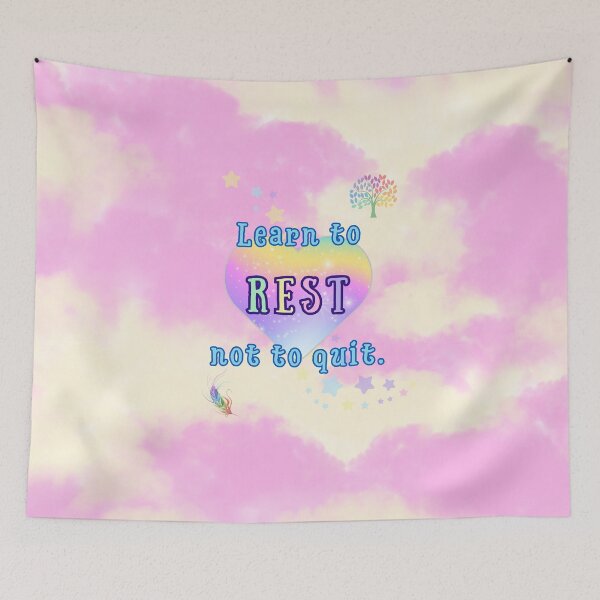 Item preview, Learn to Rest, Not to Quit | Rainbow Heart Motivational Poster designed and sold by MagicContOasis.