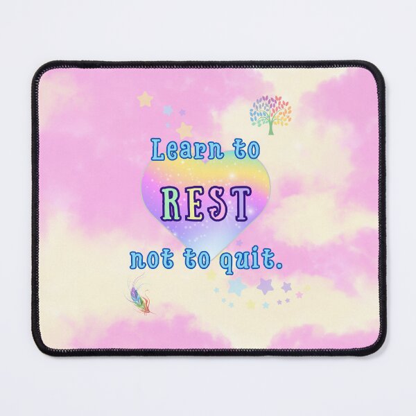 Item preview, Learn to Rest, Not to Quit | Rainbow Heart Motivational Poster designed and sold by MagicContOasis.