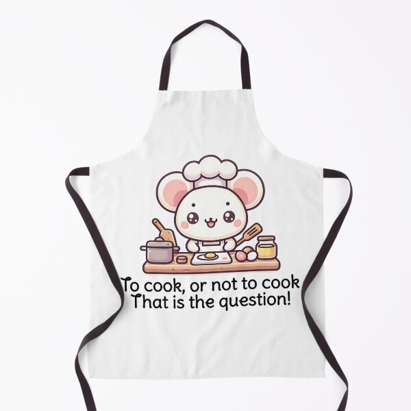 Artikelvorschau, Schürze Kawaii Maus Kochen mit Shakespeare Twist entworfen und verkauft von designkb.
