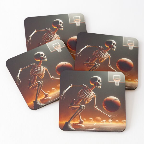 Item preview, Skeleton playing basketball in Halloween style designed and sold by ashokreddy343.