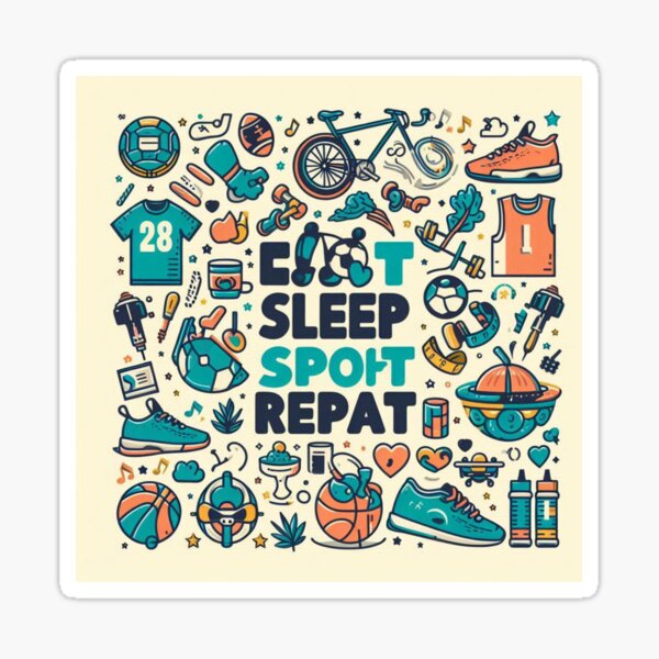 Item preview, Eat Sleep Sport Repeat – Illustrated Icons for the Athlete Life designed and sold by ashokreddy343.