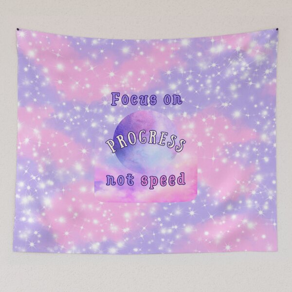 Item preview, Focus on Progress Not Speed | Motivational Galaxy Poster | Growth Over Perfection Wall Art designed and sold by MagicContOasis.