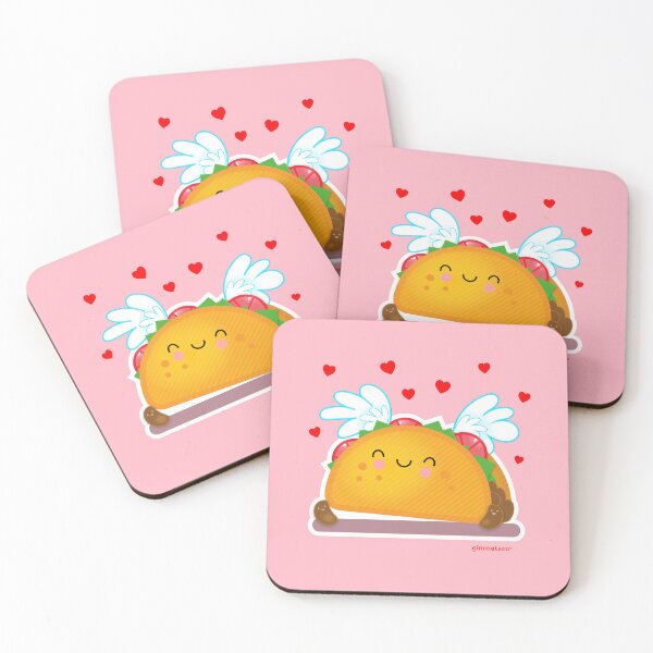 Item preview, Be My Valentine Taco and Smiling Beans Kawaii Taco Time designed and sold by covetedcove.