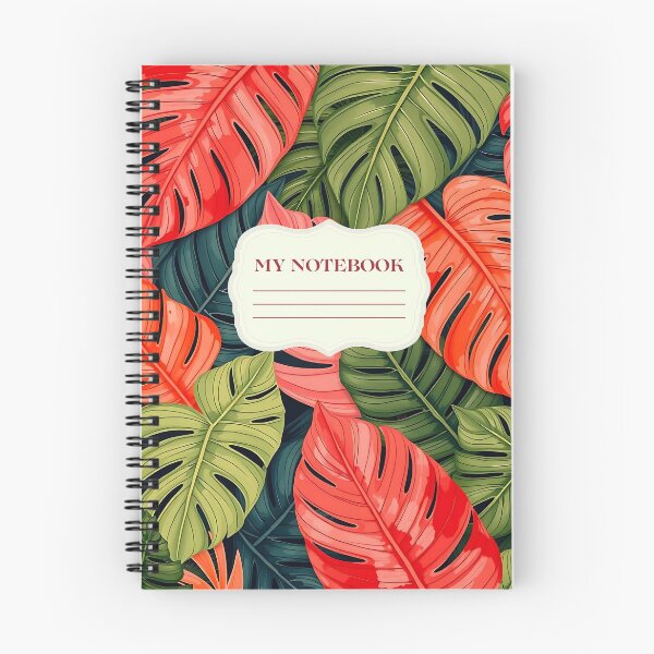 Item preview, Vibrant Tropical Leaves Journal for School & Work designed and sold by Pandi-makes.