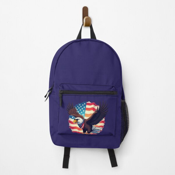 Item preview, Bold Eagle with Waving American Flag designed and sold by CreatvShop.