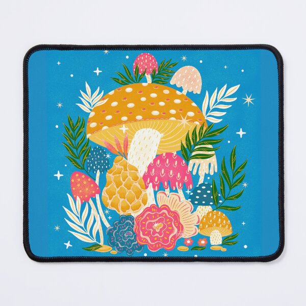 Item preview, Whimsical Mushrooms - Blue designed and sold by Aforesty.