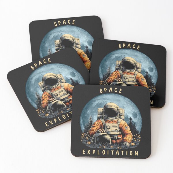 Item preview, Space Exploitation Astronaut Moon Graphic Design designed and sold by MTJ-Mushrooms.