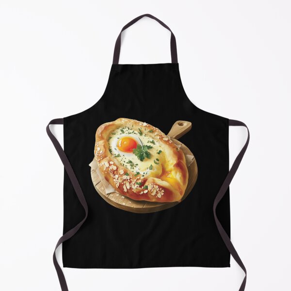 Item preview, Khachapuri - Georgian Cheese and Egg Bread On A Wooden Board designed and sold by Alicia Chee.