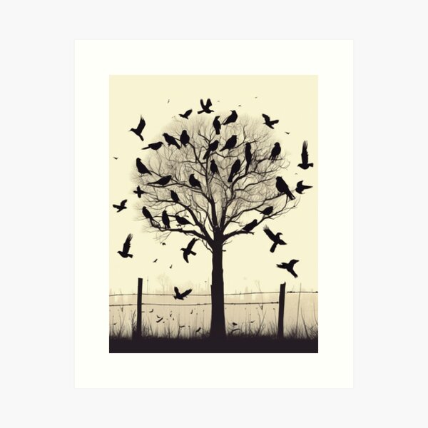 Item preview, Tree Full of Crows in a Black Silhouette designed and sold by Marymarice.