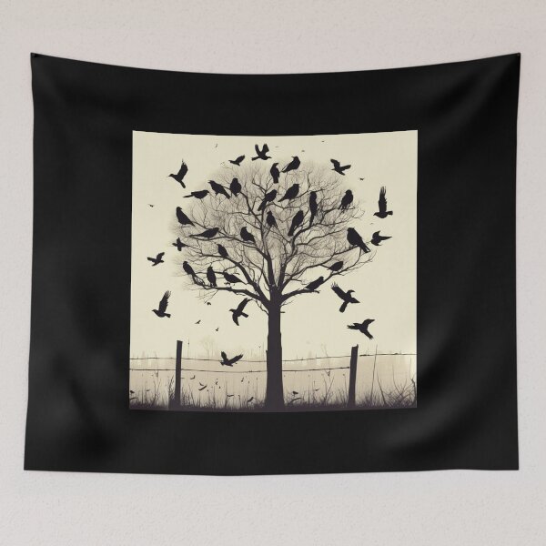 Item preview, Tree Full of Crows in a Black Silhouette designed and sold by Marymarice.