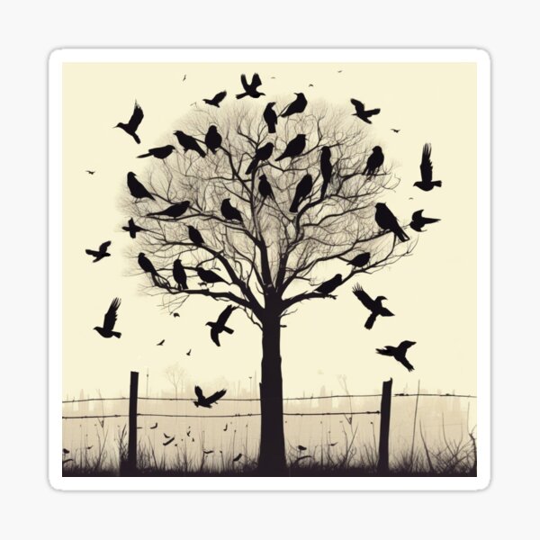 Item preview, Tree Full of Crows in a Black Silhouette designed and sold by Marymarice.